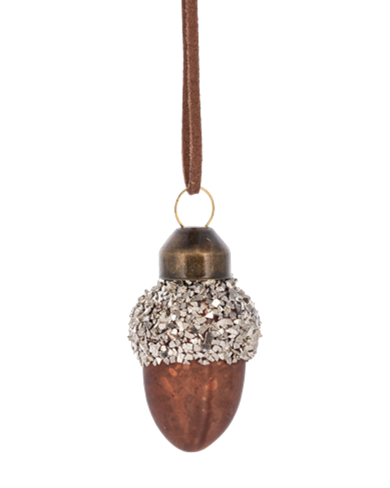 Glitter Acorn Ornament 1.5"
