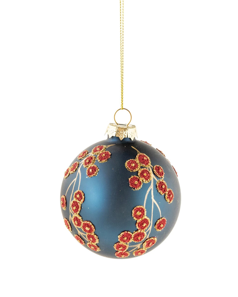 Botanical Glass Ball Ornament 3"