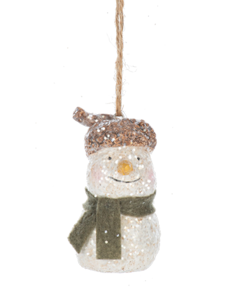 Woodland Snowman Ornament 3"