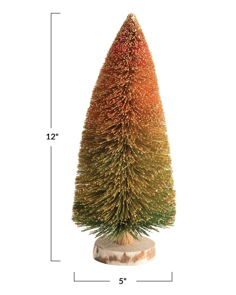 Sisal Bottle Brush Tree Ombre 12"