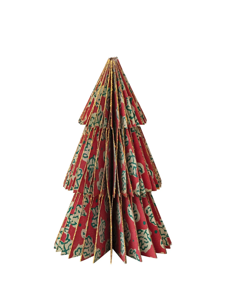Folding Honeycomb Tree with Vintage Pattern 5"