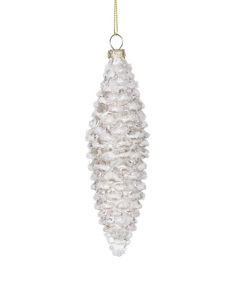 Frost Pinecone Glass Ornament 6.25"