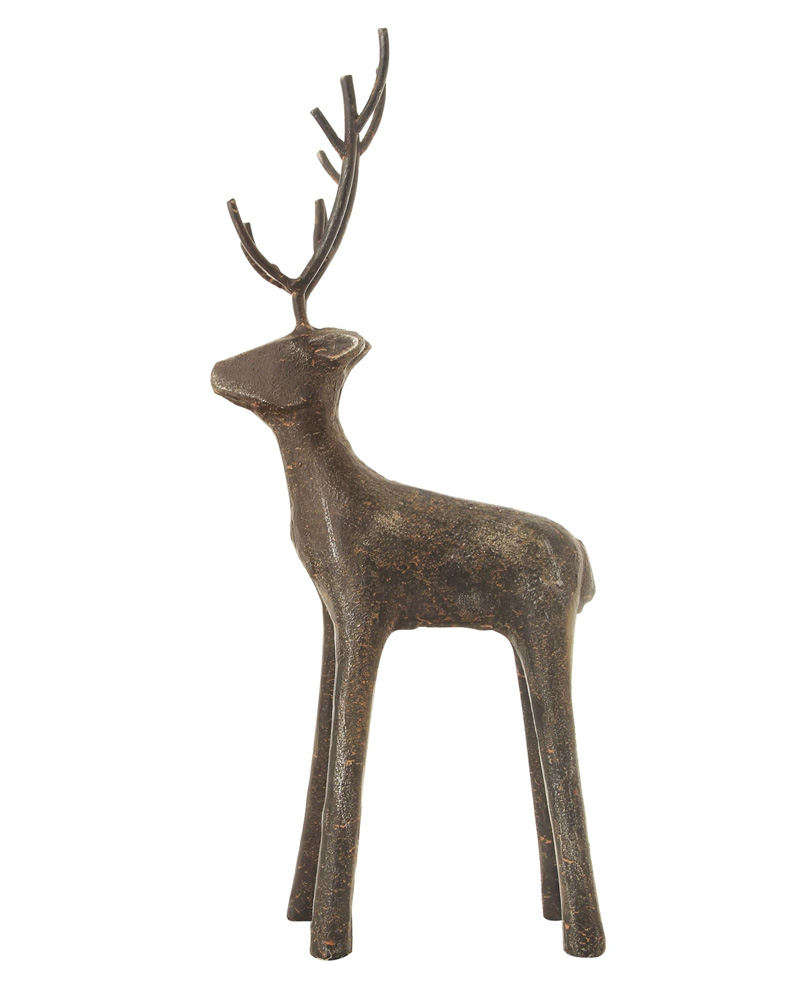 Cast Iron Standing Deer 13.25"