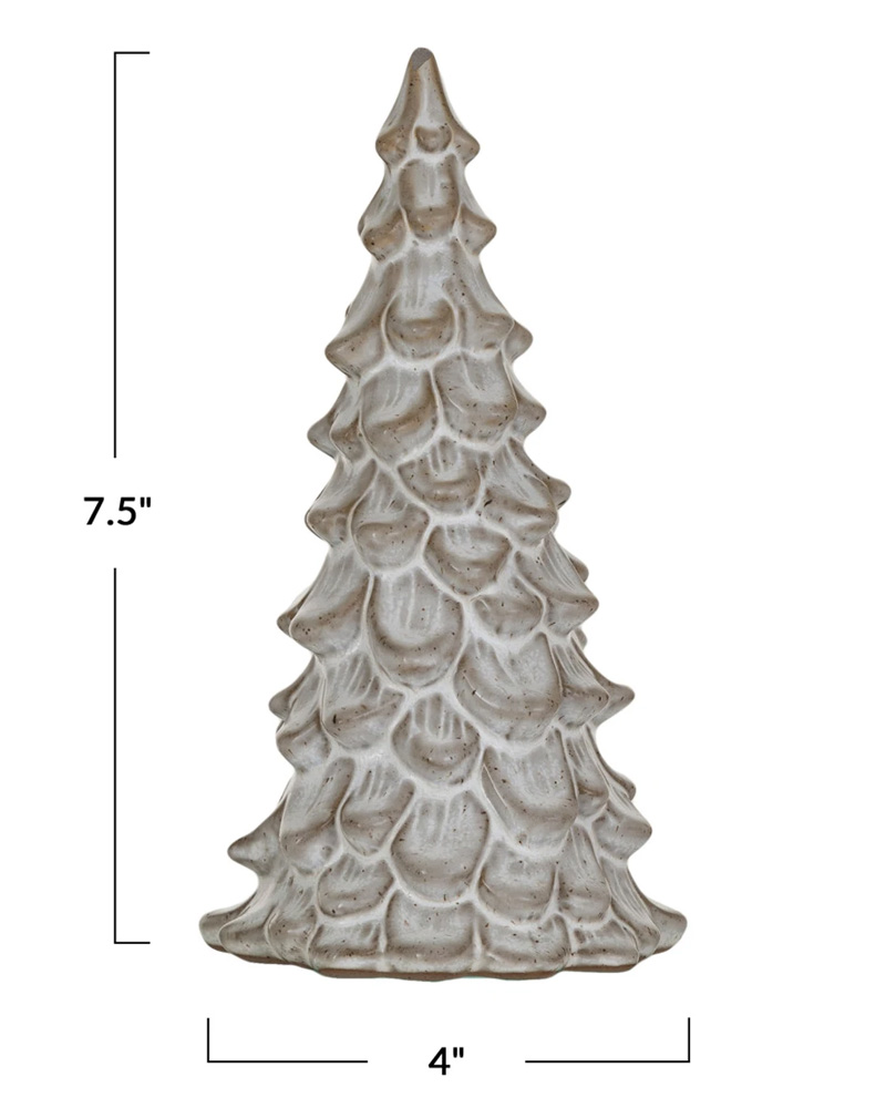 Reactive Glaze Tree Cream 7.5"