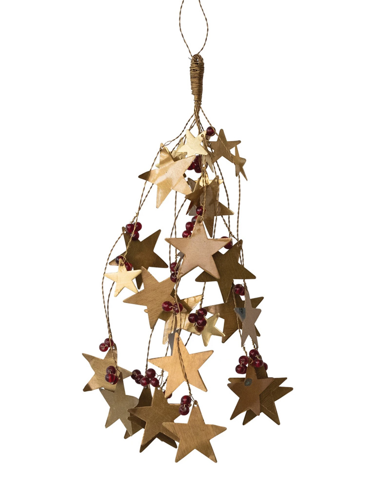 Brass Stars & Acrylic Beads Bunch 12"