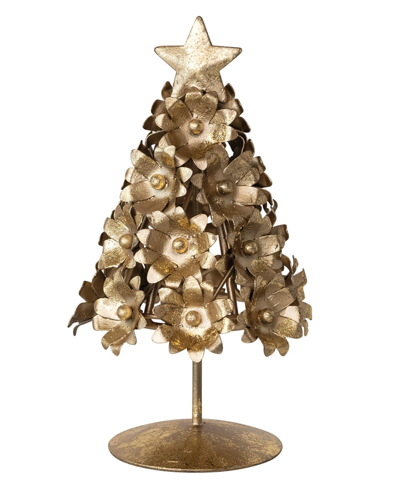 Metal Flowers Christmas Tree 7.25"