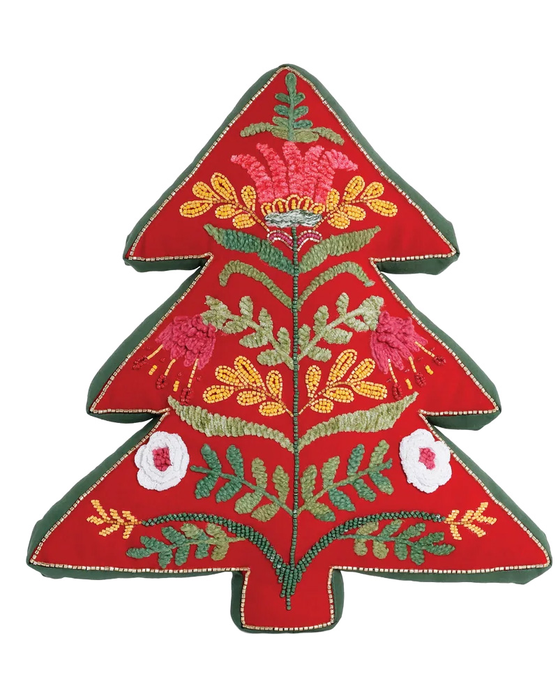 Decorated Christmas Tree Pillow 16"