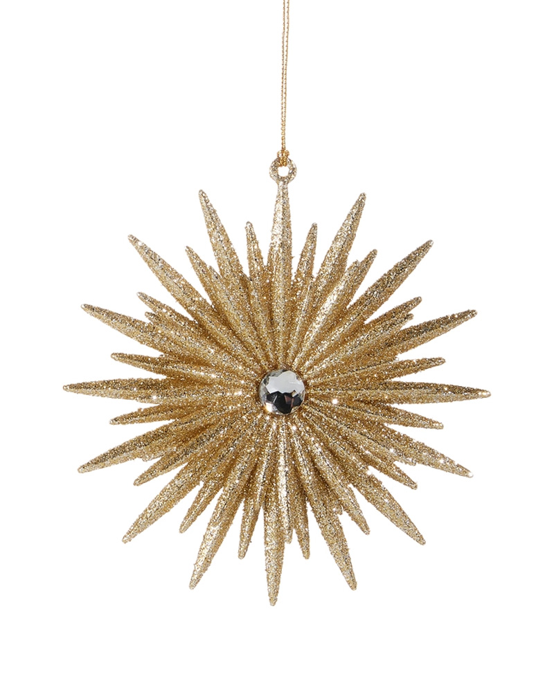 Champagne Starburst Ornament 5"