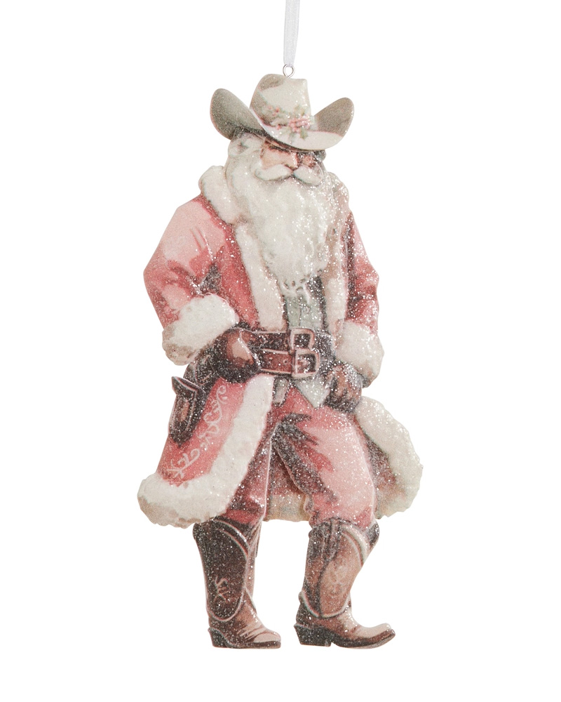 Cowboy Claus Ornament 7"