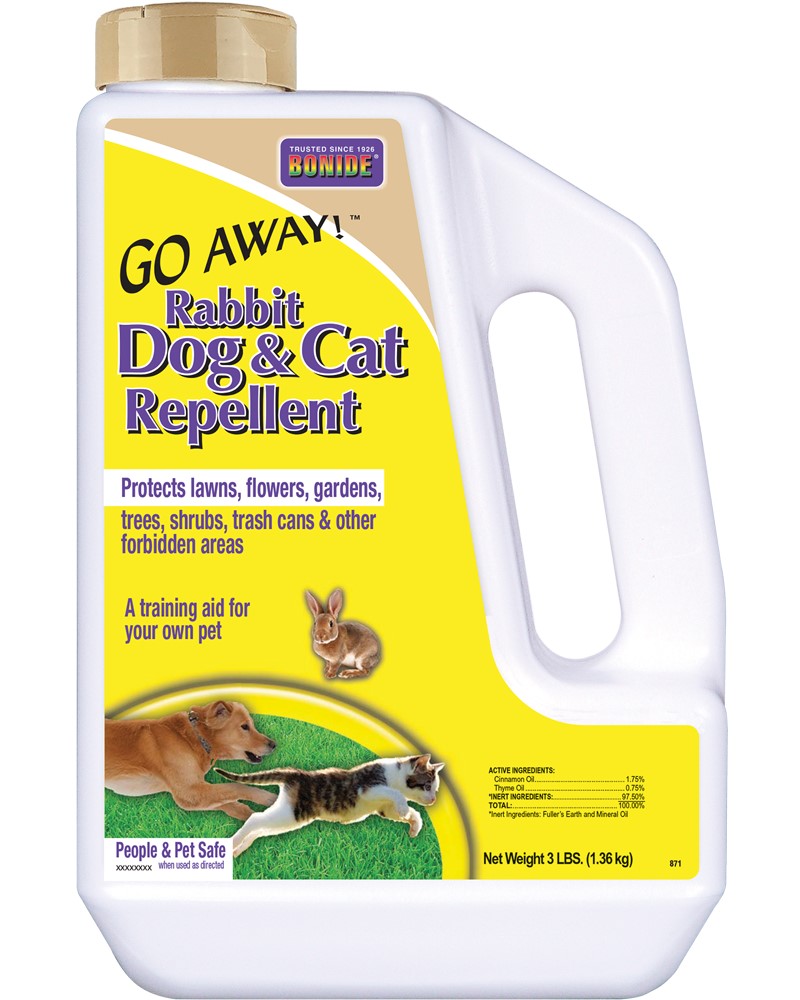 Bonide Go Away! Rabbit, Dog & Cat Repellent Granules, 3 lbs