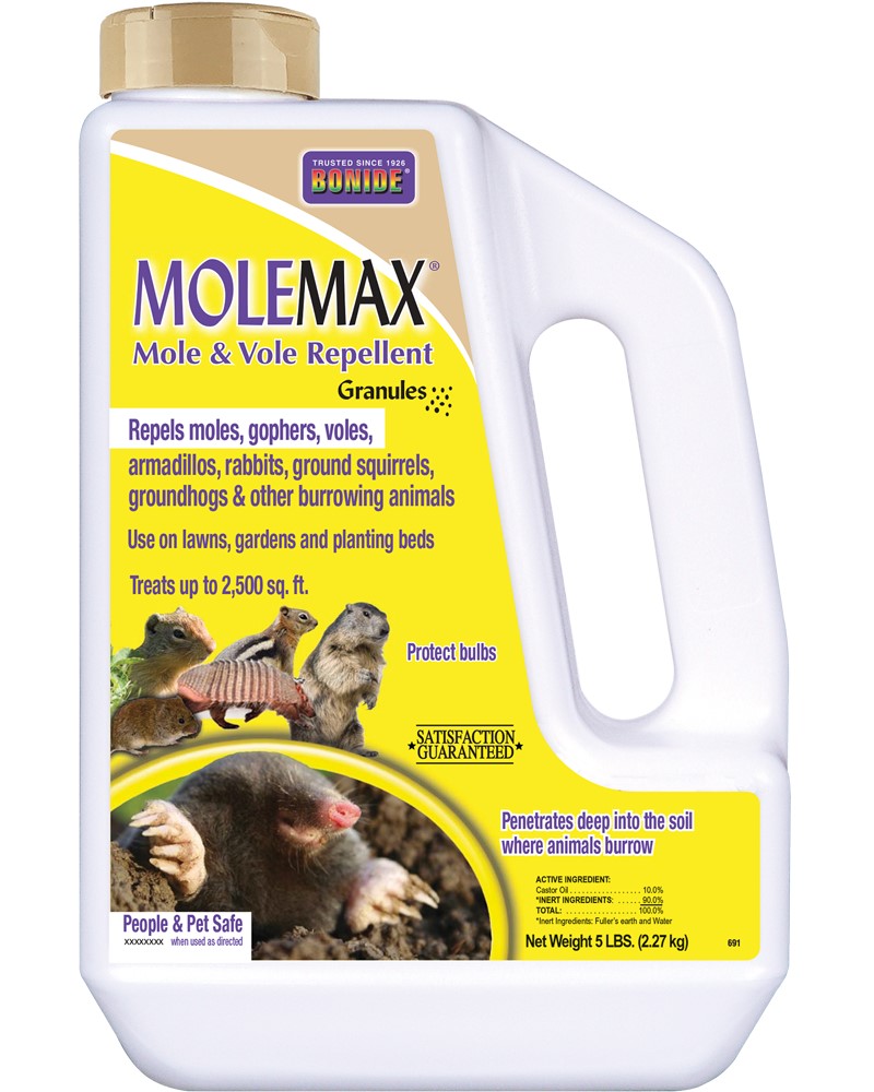 Bonide MoleMax Mole & Vole Repellent Granules, 5 lbs