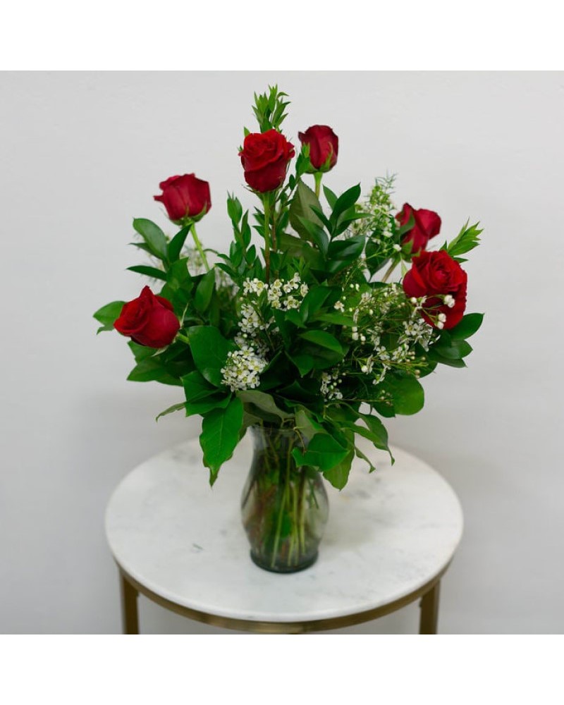 Half Dozen Roses Floral Arrangement from $65-$85