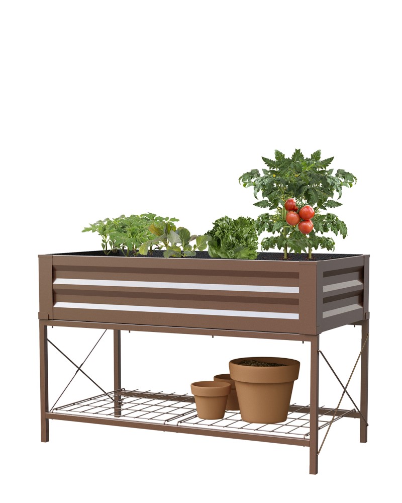 Stand Up Raised Planter Brown