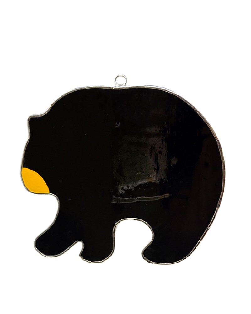 Stained Glass Black Bear Suncatcher
