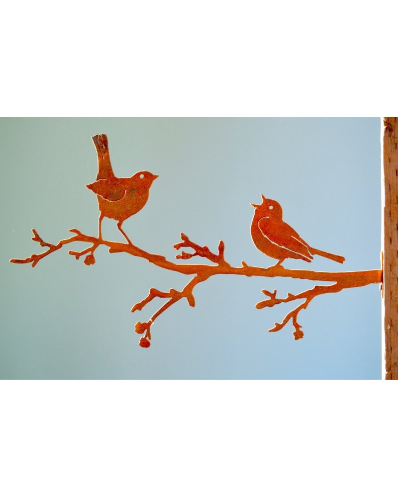Warbler and Robin on Branch